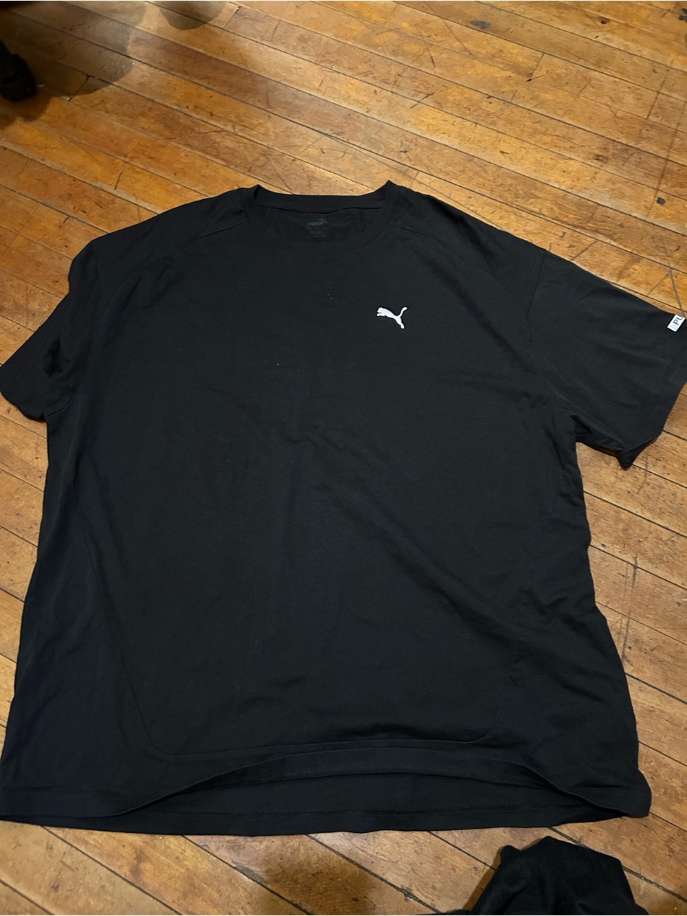 Men’s Puma Black Short Sleeve Crew Neck Tee with White Puma Logo